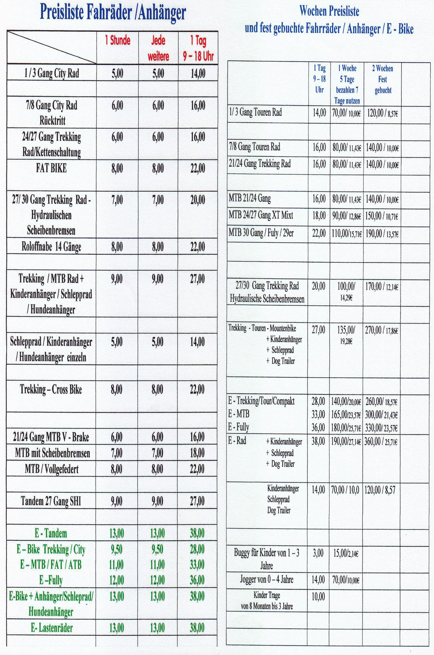 Geiger Preisliste 2023